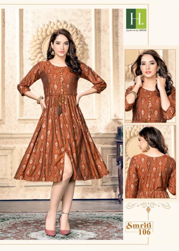 Hirwa Smriti Heavy Muslin Print Ghera Kurti Collection 